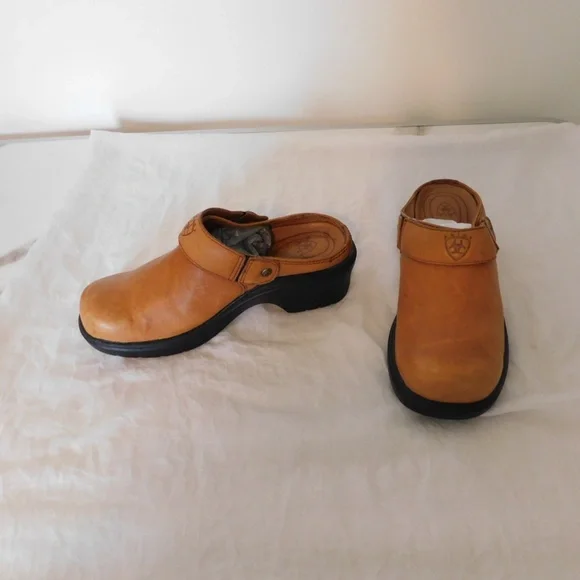 Ariat Mules Womans 5.5 Tan/brn Western slip on Clog convertible Strap Leather - Picture 2 of 6